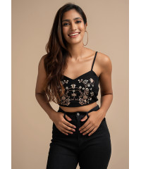 ZOE EMBROIERED CROPPED CAMI