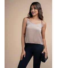 LORA V NECK BEIGE SKINNY