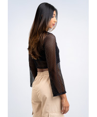 TIERA LONG SLEEVE MESH TOP 