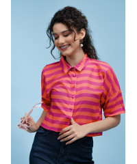 EMILY STRIPE CROP SHIRT