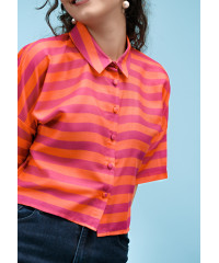 EMILY STRIPE CROP SHIRT