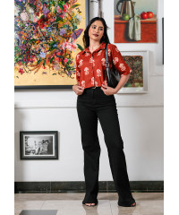 AMELIA BROWN CROP SHIRT