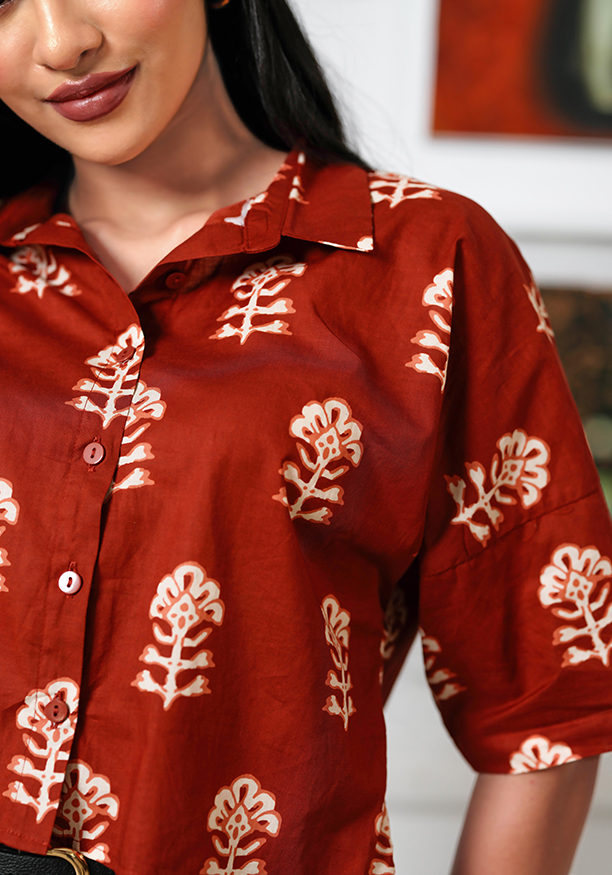 AMELIA BROWN CROP SHIRT Nilsonline