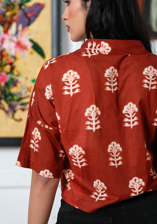 AMELIA BROWN CROP SHIRT Nilsonline