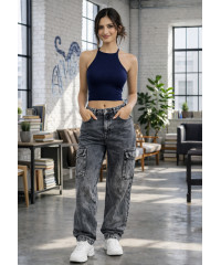 ISSABEL HALTERNECK BLUE TOP