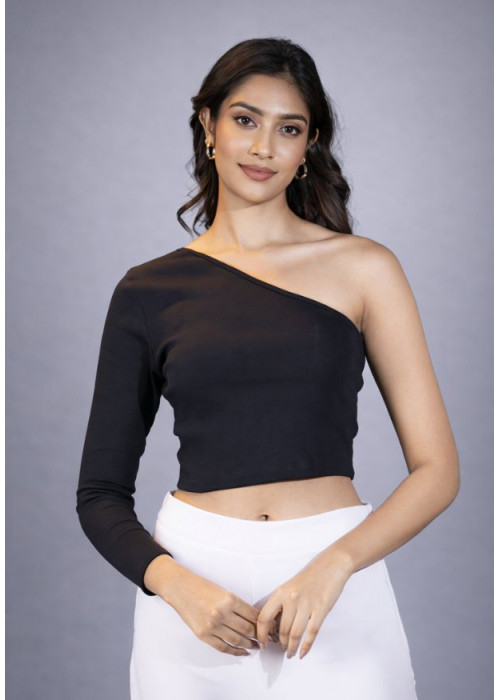 SALMA BLACK ONE SHOULDER TOP