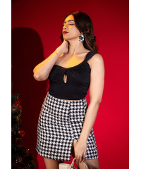 PETRIA BLACK ONE SHOULDER CROP TOP