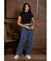 CLAUDIA BLACK CROP T SHIRT