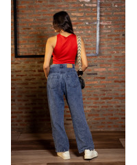 SOYA SHOULDER RED CUT OUT CROP TOP