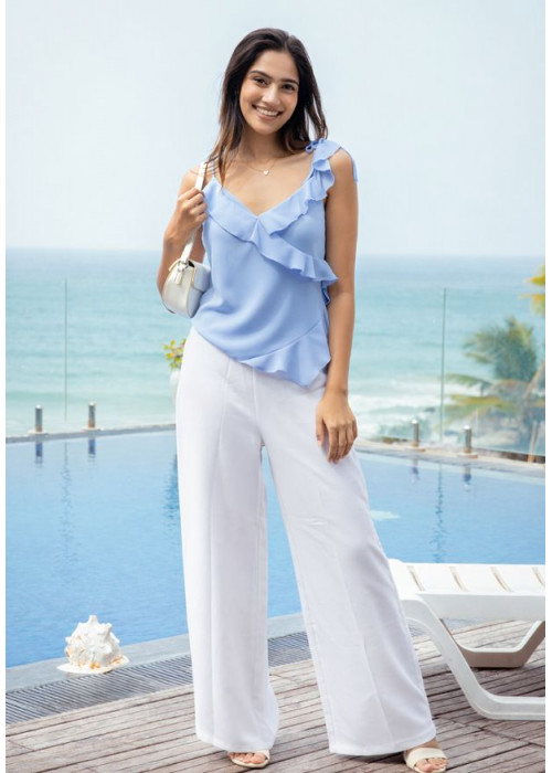 ERLA LIGHT BLUE  STRAP TOP
