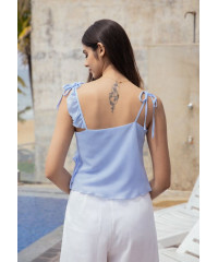 ERLA LIGHT BLUE  STRAP TOP
