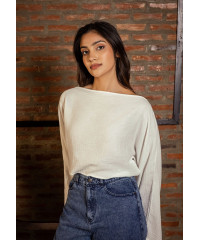 ALESSIYA WHITE WIDE SLEEVE CROP TOP