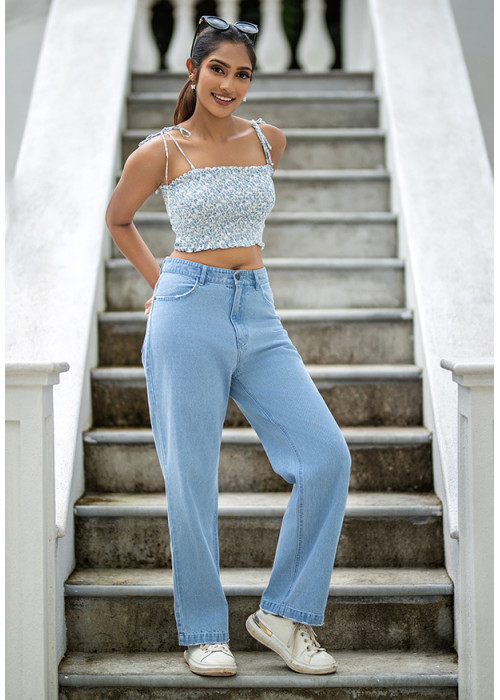 IVY ICE BLUE MOM JEAN