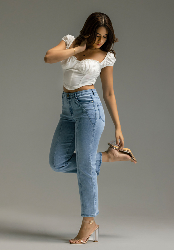 KAI ACID WASH DETAIL DENIM PANT Nilsonline