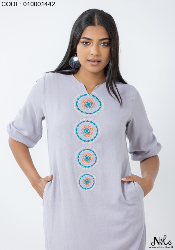 SARA FRONT EMBROIDERY KURTHA