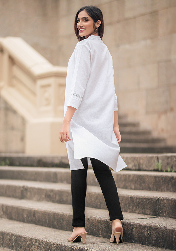 ANYA WHITE LACE KURTHA 