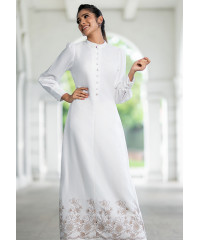 ROMZY WHITE BOARDER DRESS