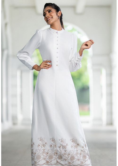 ROMZY WHITE BOARDER DRESS