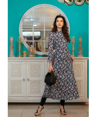 SASHA BLUE PRINTED KURTHA