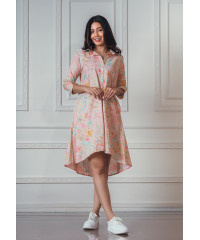 FLORTY PINK MIX KURTA