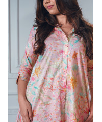 FLORTY PINK MIX KURTA