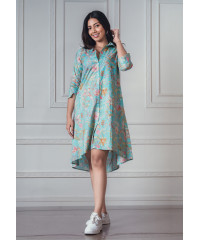 FLORY BLUE MIX KURTA