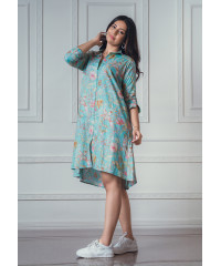 FLORY BLUE MIX KURTA