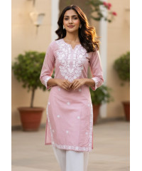 ADELYN PINK EMBROIDERED KURTHA ADELYN PINK EMBROIDERED KURTHA