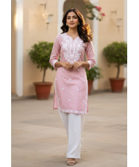 ADELYN PINK EMBROIDERED KURTHA ADELYN PINK EMBROIDERED KURTHA