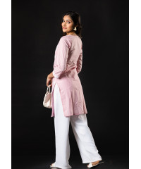 ADELYN PINK EMBROIDERED KURTHA