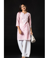 ADELYN PINK EMBROIDERED KURTHA
