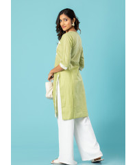 AFRA GREEN  EMBROIDERY KURTHA