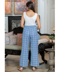 FINLEY LIGHT BLUE PRINT PANT