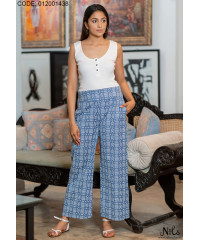 FINLEY LIGHT BLUE PRINT PANT