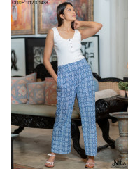 FINLEY LIGHT BLUE PRINT PANT