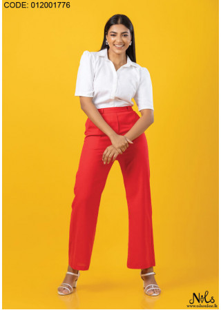 LONA WIDE LEG RED PANT