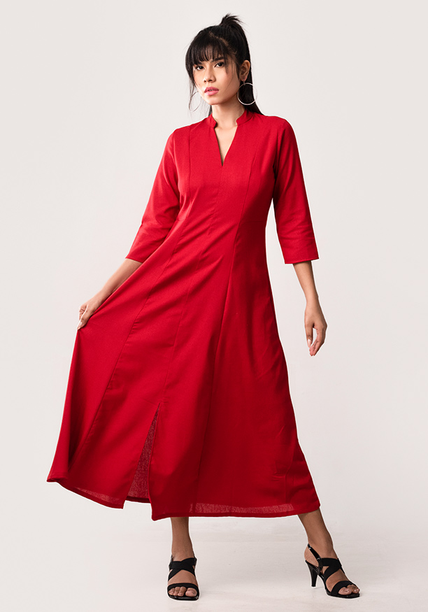 REESE PRINT RED DRESS