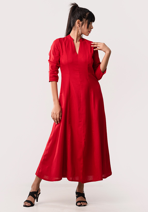 REESE PRINT RED DRESS