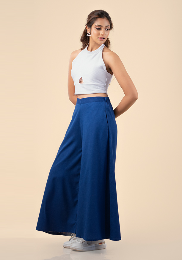 Blue Wide Leg Pant