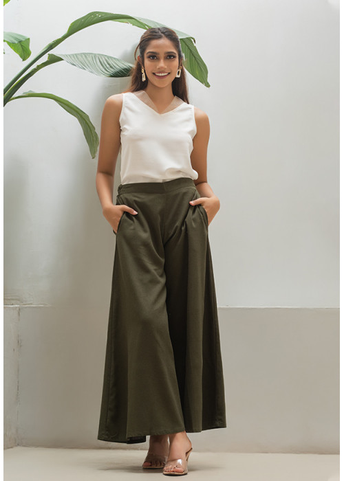 DIXIE GREEN WIDE LEG PANT