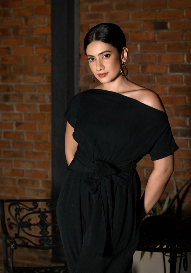 COLD SHOULDER BLACK JUMPSUIT