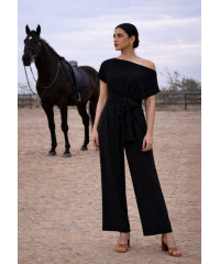 COLD SHOULDER BLACK JUMPSUIT