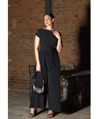COLD SHOULDER BLACK JUMPSUIT