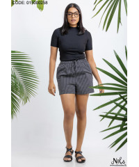 ELASTICATED WAIST BLACK SHORT