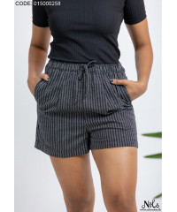 ELASTICATED WAIST BLACK SHORT