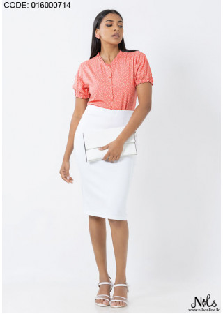 HIGH WAIST PENCILCUT WHITE SKIRT