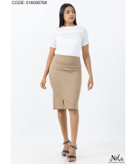 SARA CROSS OVER BEIGE SKIRT