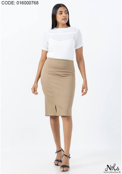 SARA CROSS OVER BEIGE SKIRT - Nils Online