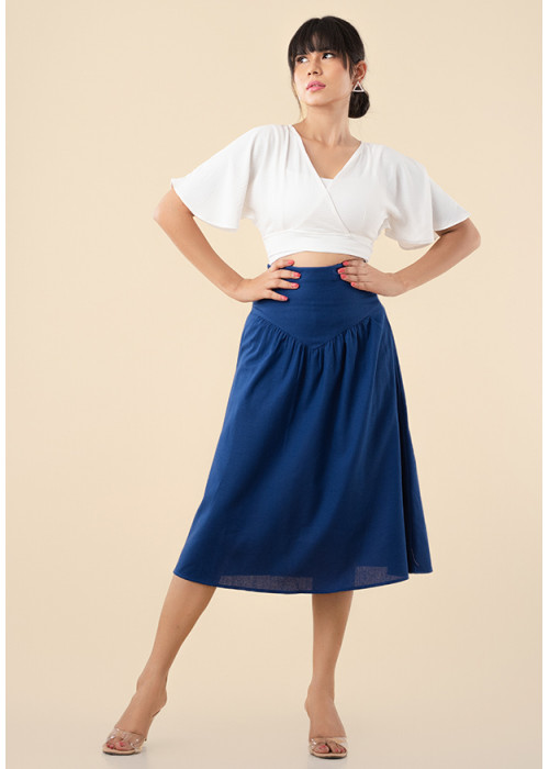 REMI HIGH WAIST DARK BLUE SKIRT