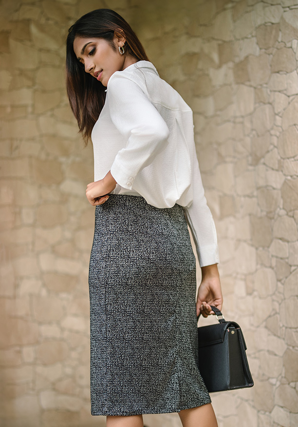 HAVEN BLACK PENCIL SKIRT 